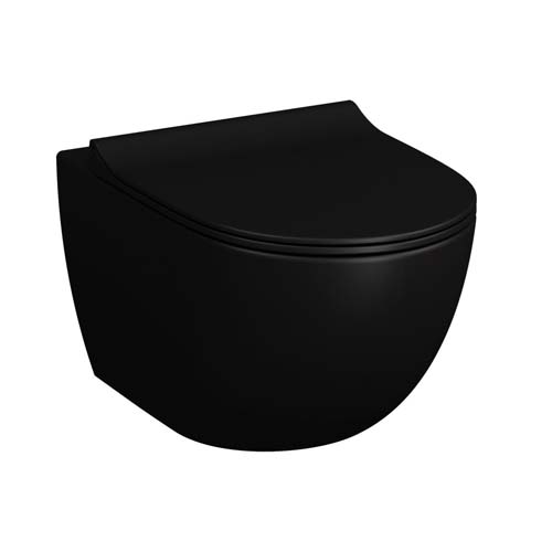 VitrA Sento Rimless Wall Hung Pan - Matt Black 5