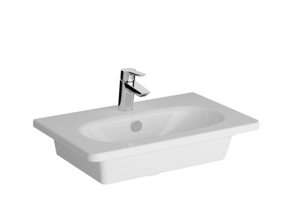 VitrA Zentrum Compact Basin 600mm 1 Tap Hole - White