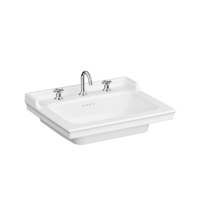 VitrA Valarte Vanity Washbasin 650mm 3 Tap Hole - White