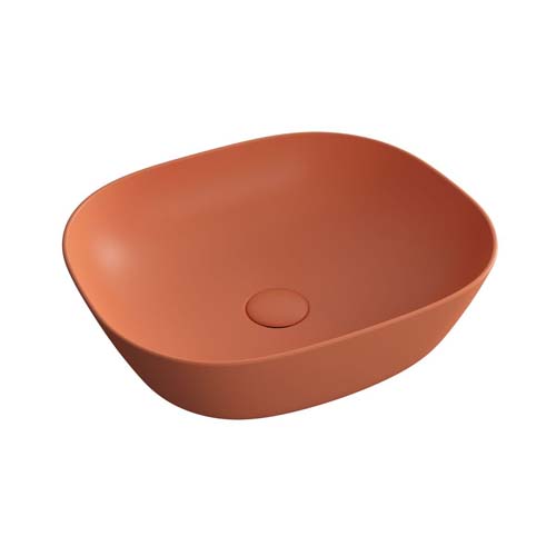 VitrA Plural Square Countertop Low Bowl - Matt Terra Rossa