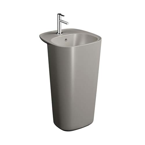 VitrA Plural Monoblock Washbasin with Overflow - Matt Taupe