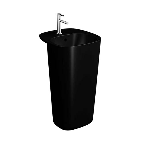 VitrA Plural Monoblock Washbasin with Overflow - Matt Black