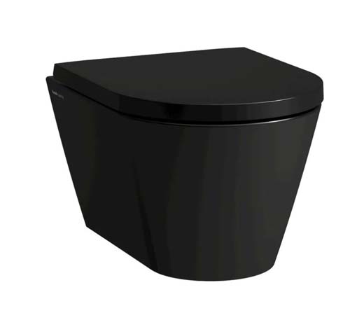 Laufen Kartell Rimless Wall Hung Pan - Gloss Black