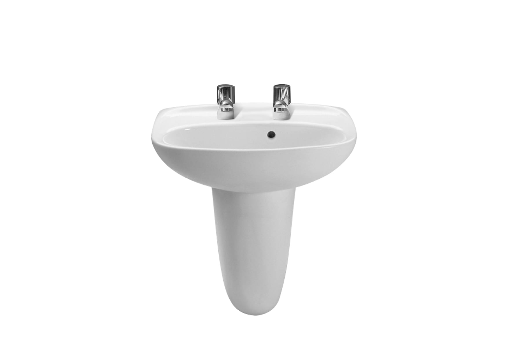 Roca Laura 450mm 2 Tap Hole Basin - White