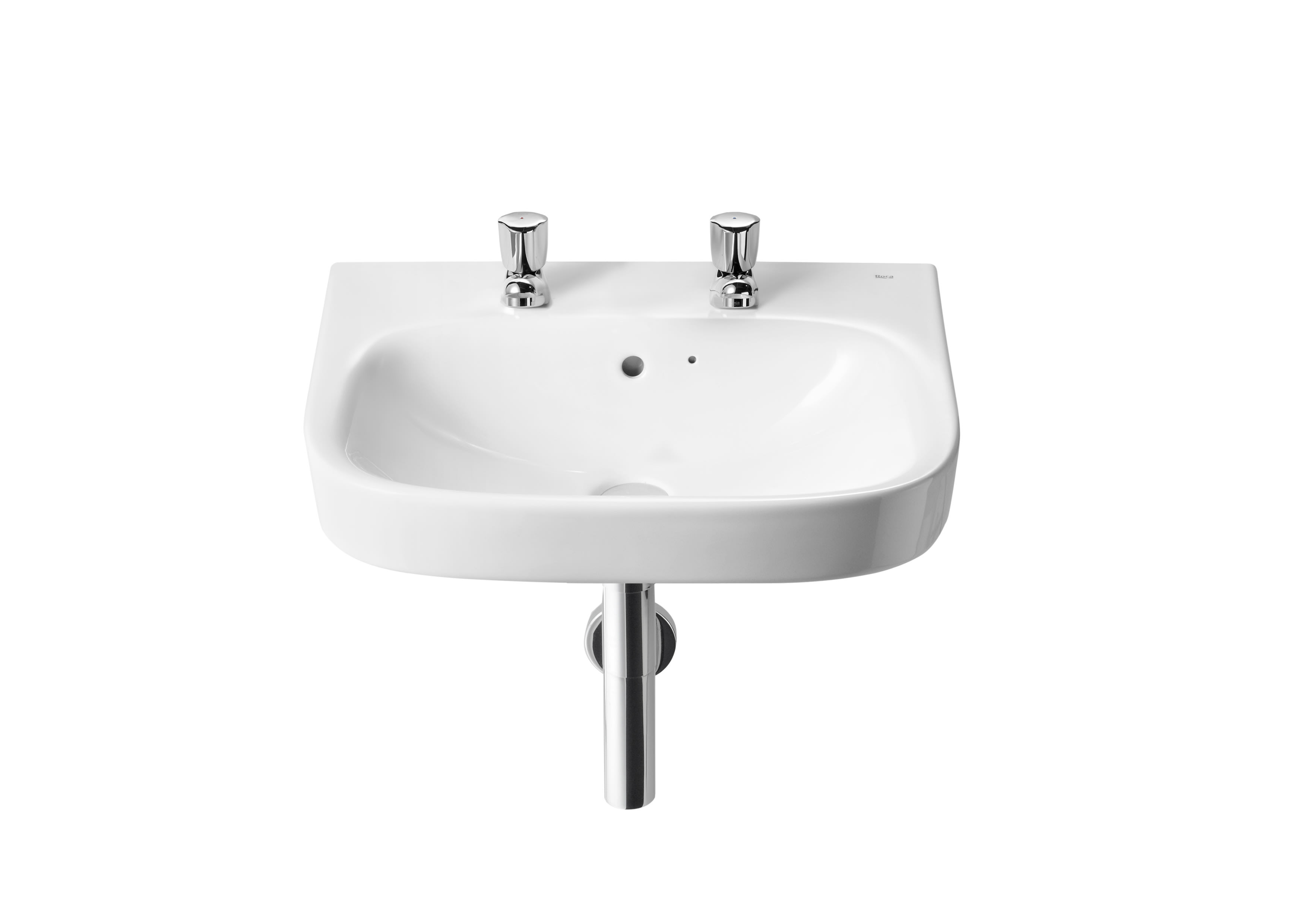 Roca Debba Basin with 2 Tap Holes 550mm - White