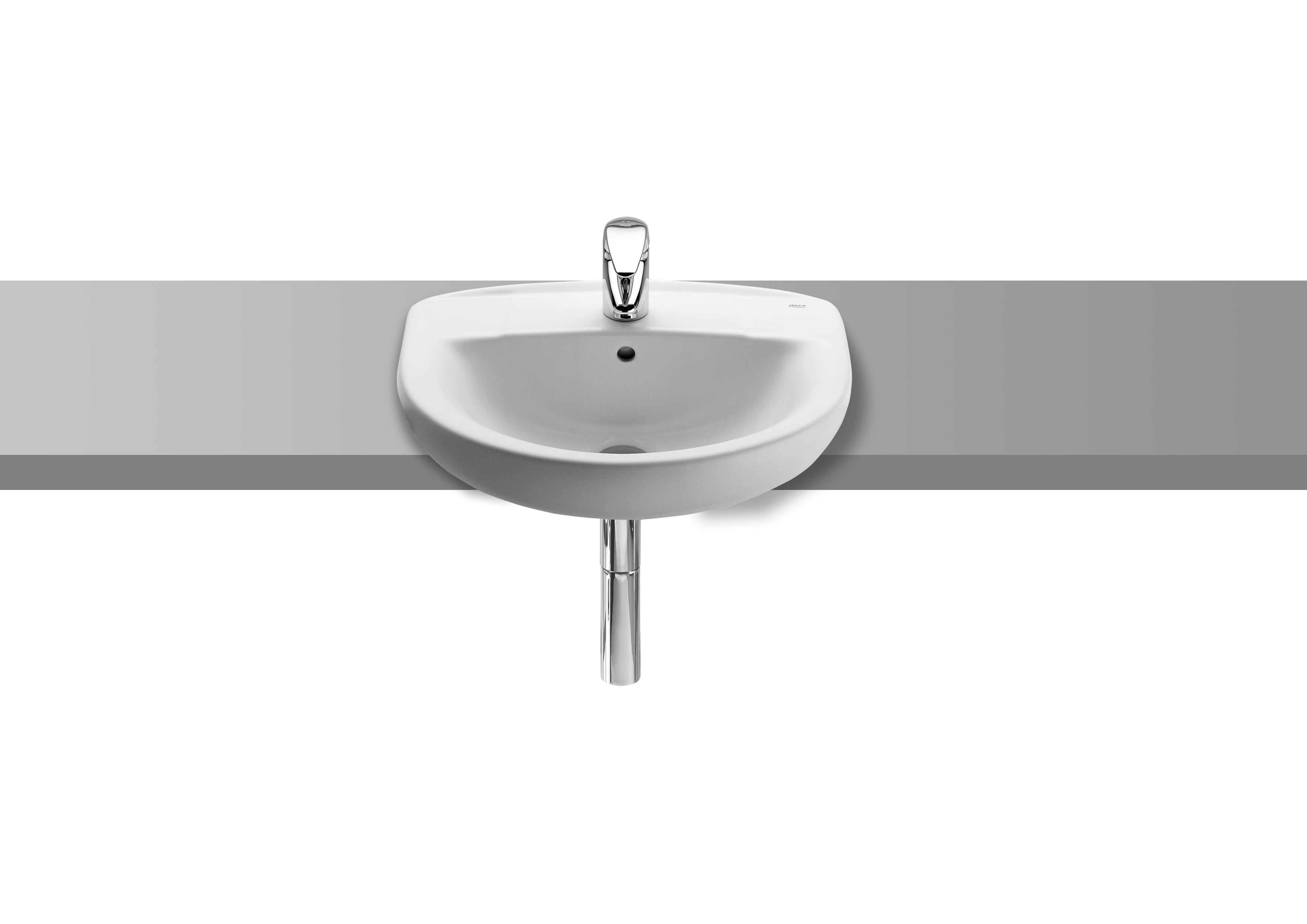 Roca Laura Semi Recessed Basin 1 Tap Hole - White