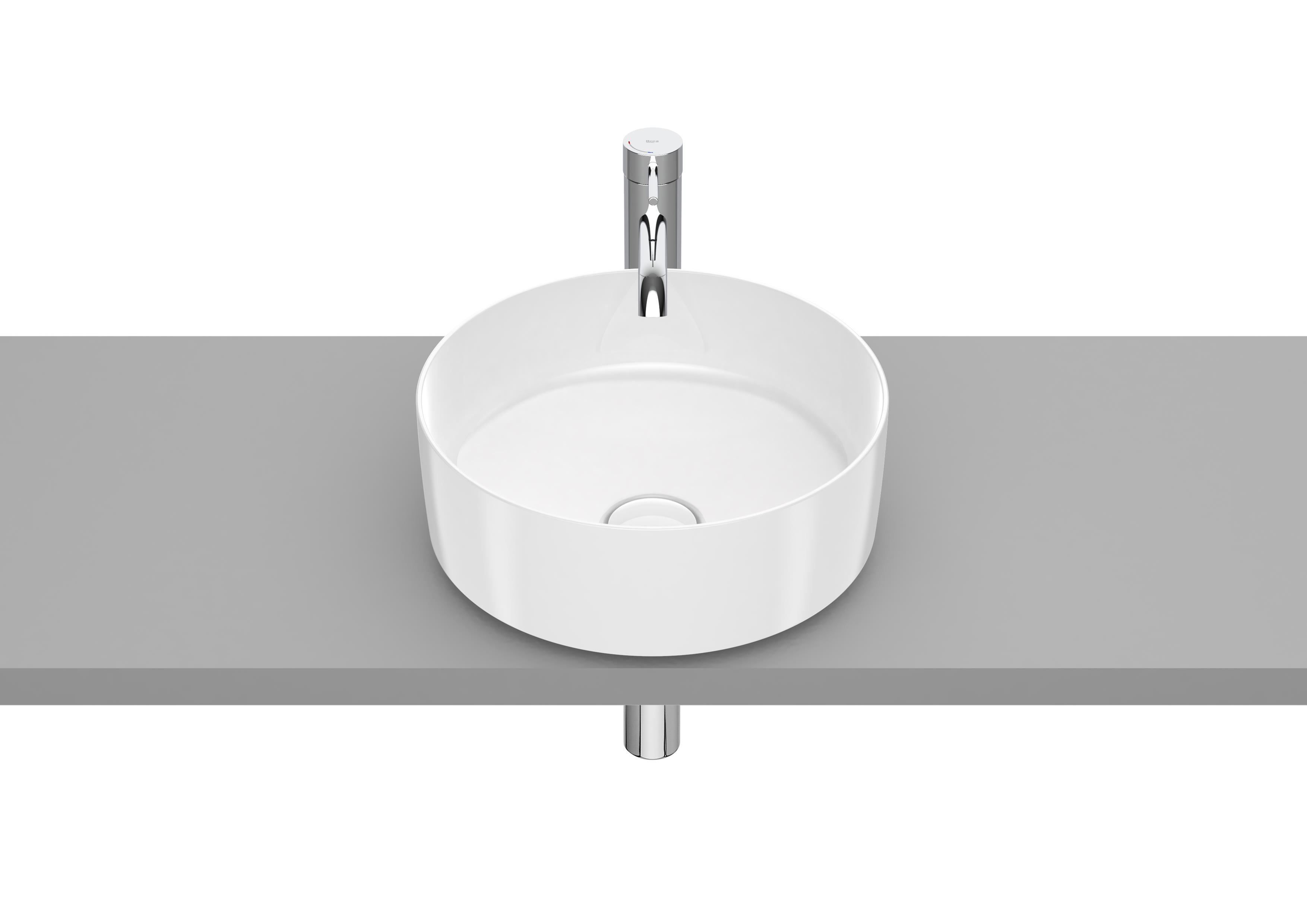 Roca Inspira Round Over Countertop Basin 370mm Fineceramic - White