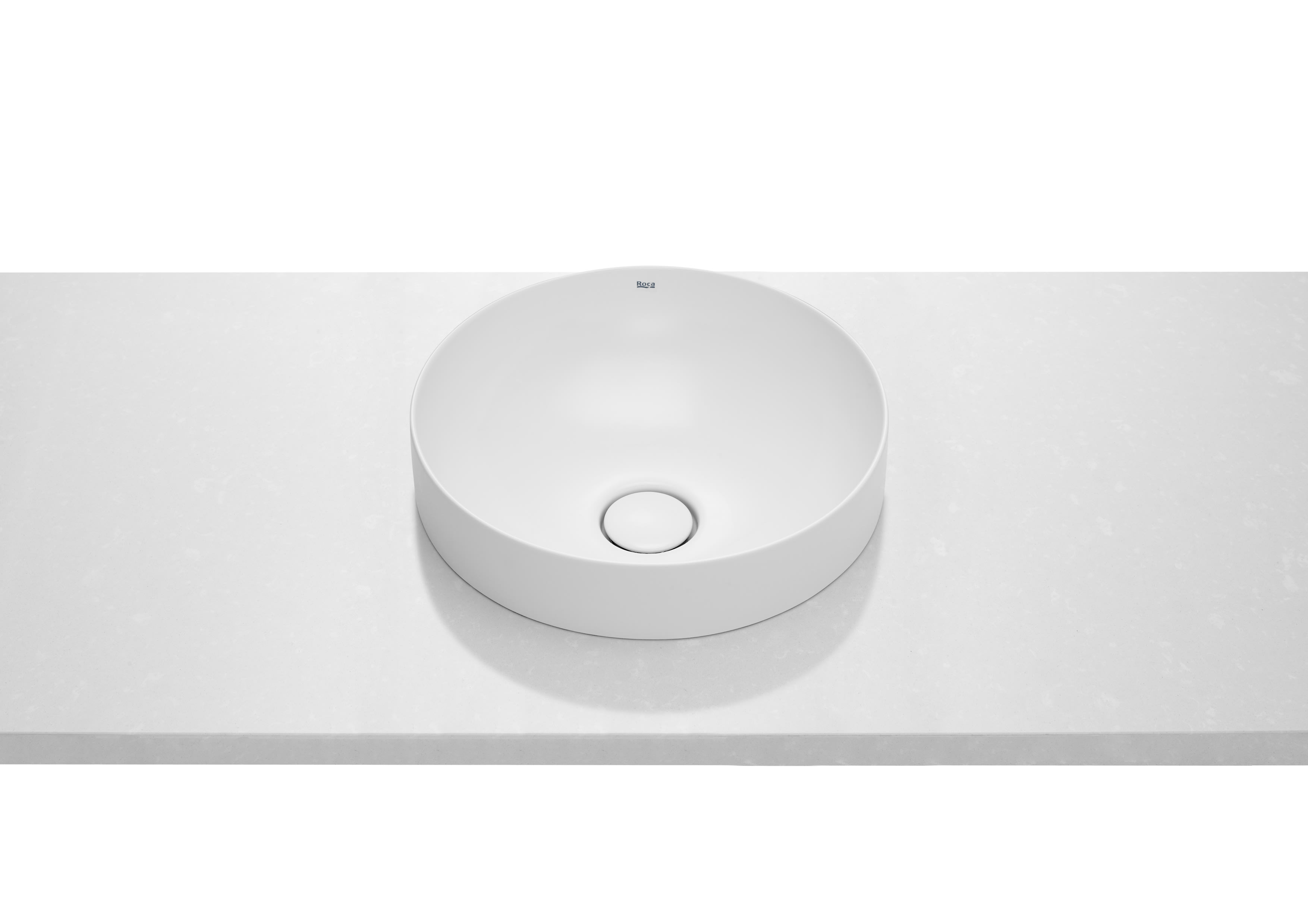 Roca Inspira Round In Countertop Fineceramic Basin 370mm - White