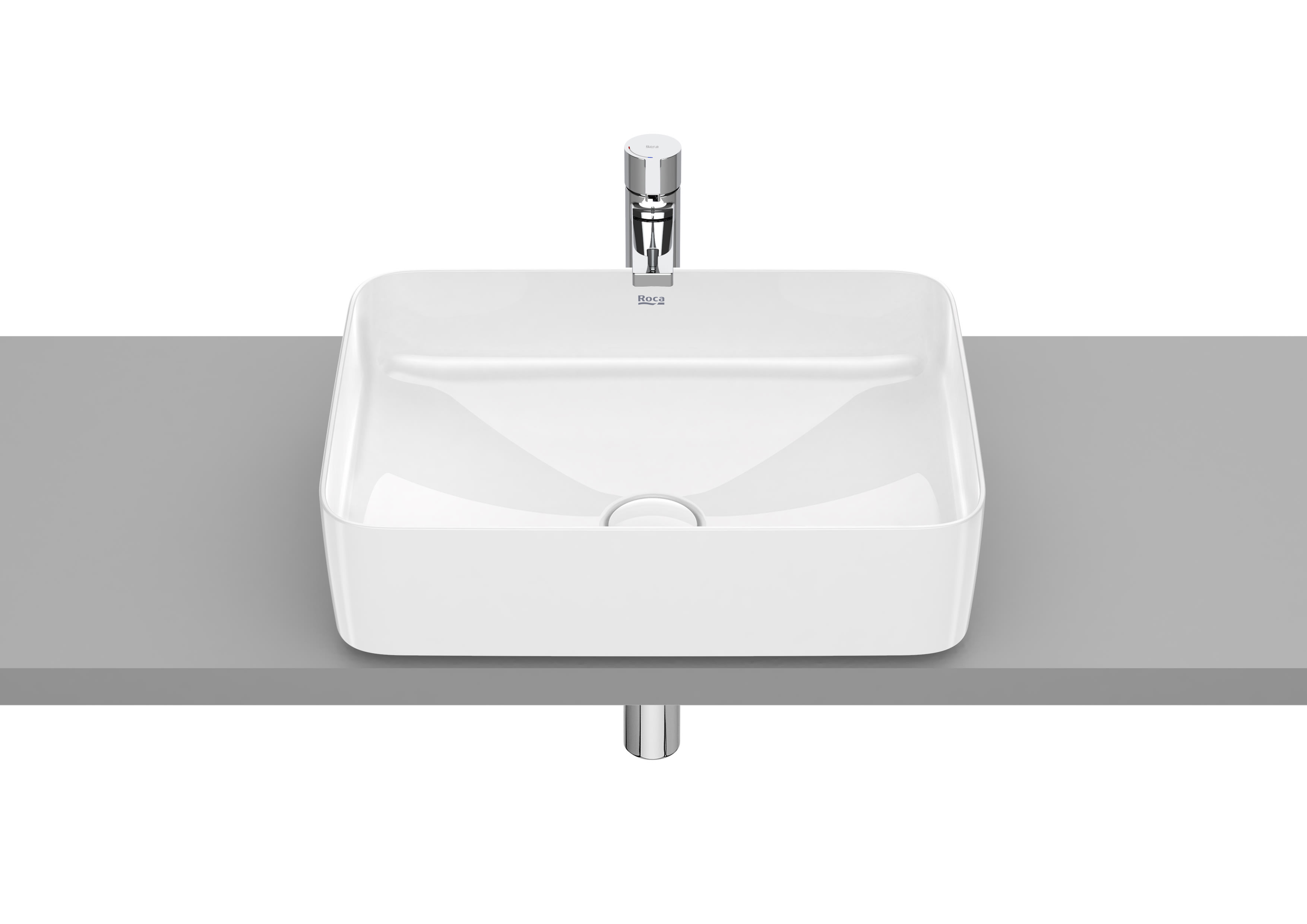 Square Roca Basin Countertop Basins | Roca The Gap Square On-Countertop Basin 1 Tap Hole ...