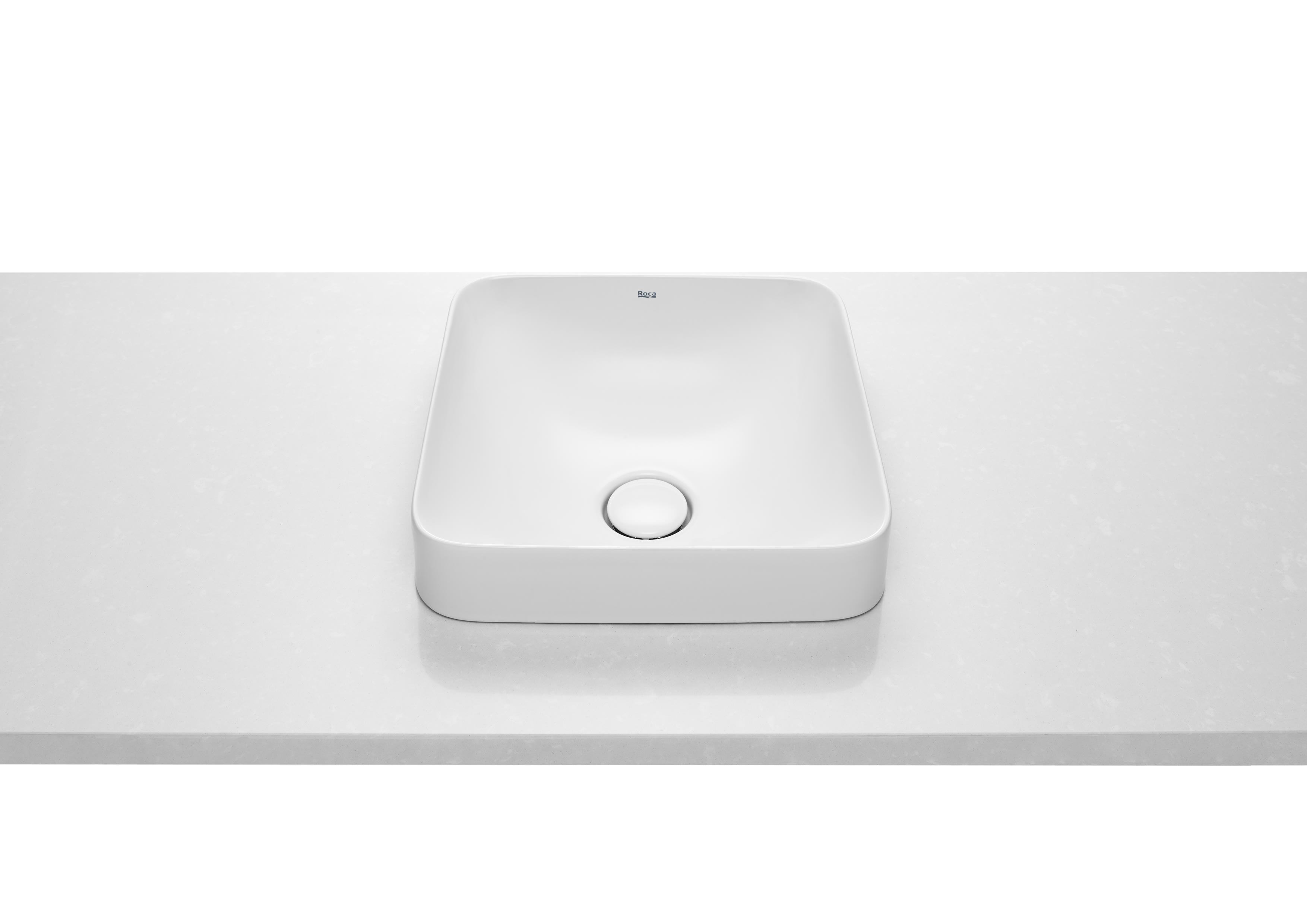 Roca Inspira Square In Countertop Basin 370mm Fineceramic - White