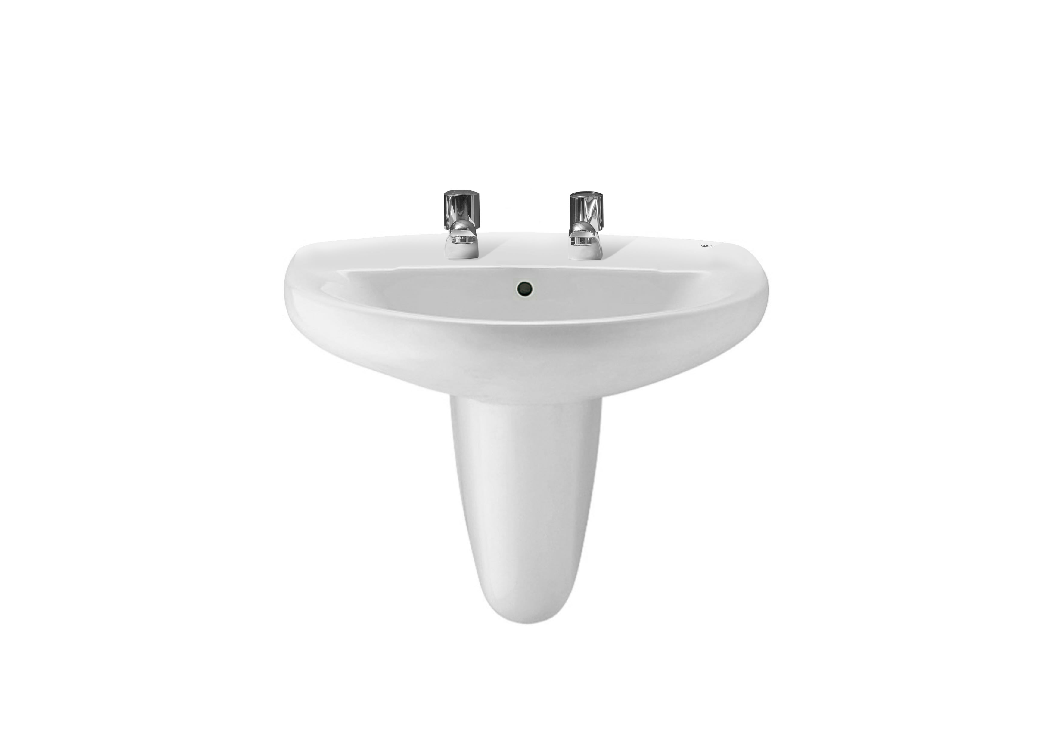 Roca Laura 560mm 2 Tap Hole Basin - White