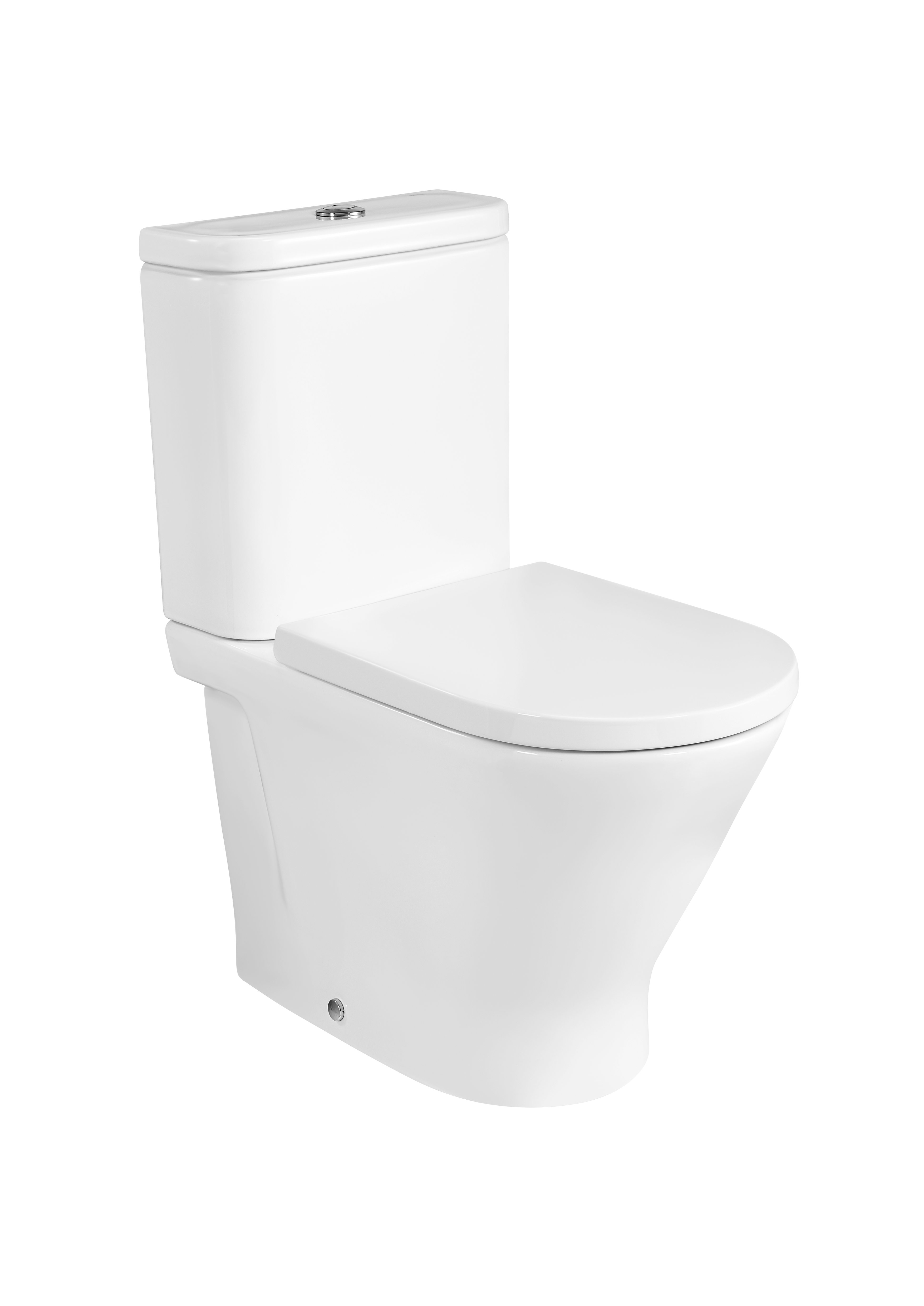 Roca The Gap Round Rimless Compact Close Coupled Back To Wall Pan - White