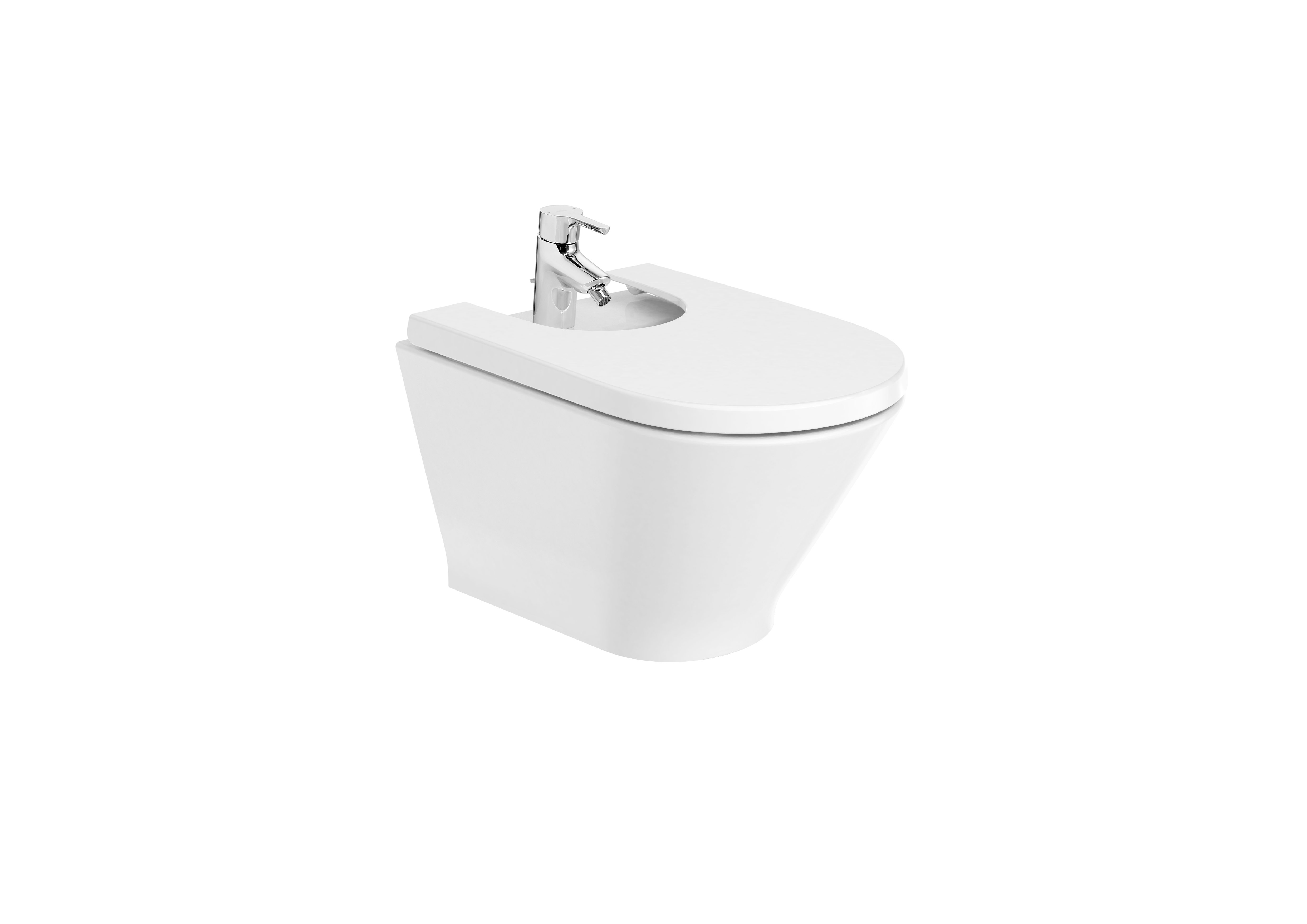 Roca The Gap Round Wall Hung Bidet with Hidden Fixation - White