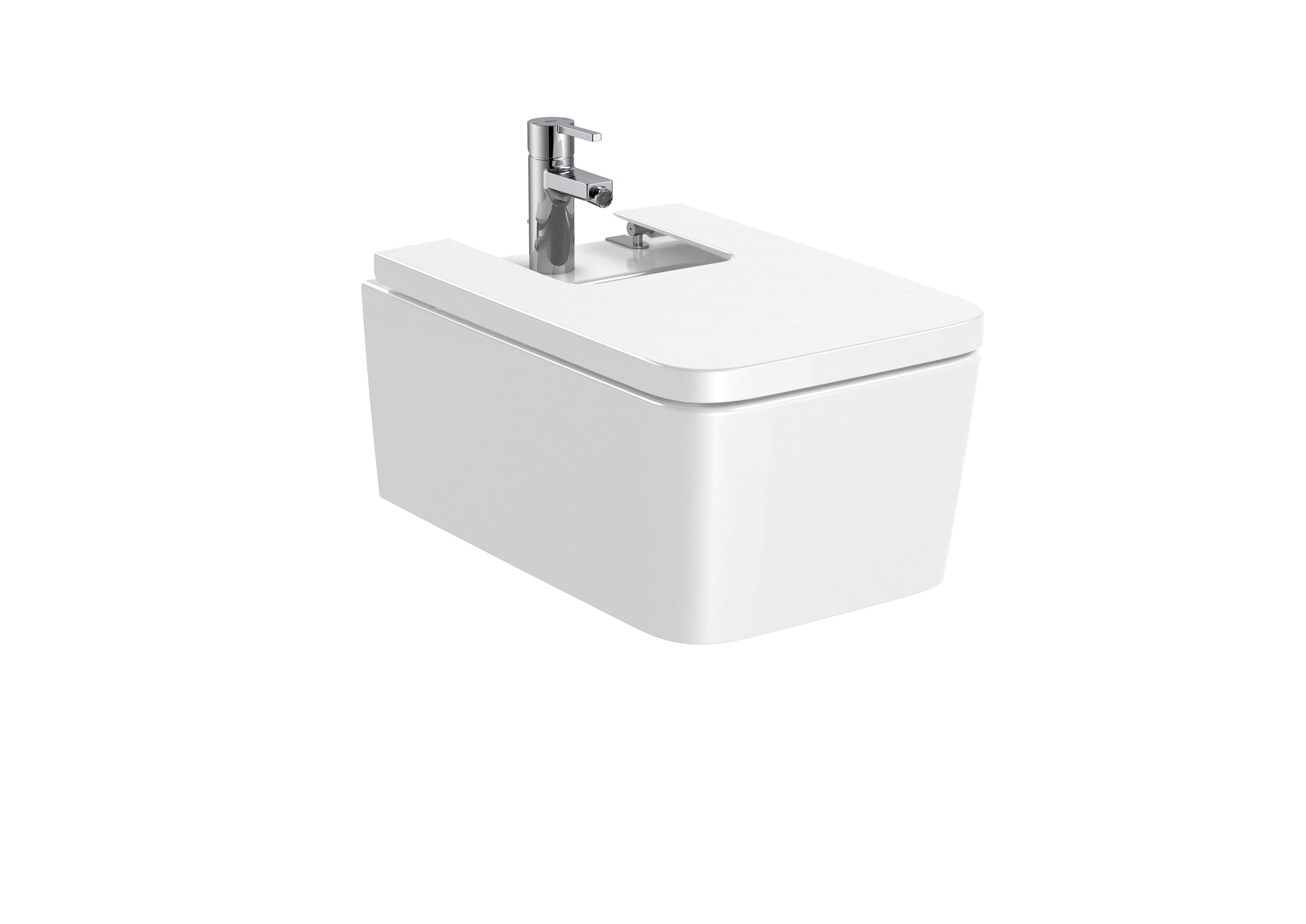 Roca Inspira Square Wall Hung Bidet - White