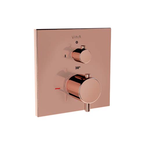 VitrA Root Square Built-In Thermostatic Shower Mixer 1 Way - Copper