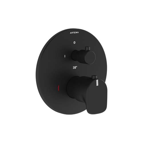 VitrA Root Round Built-In Thermostatic Bath Mixer - Matt Black