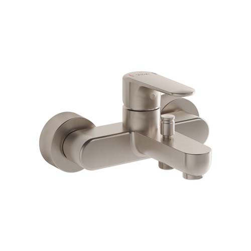 VitrA Root Round Bath Mixer - Brushed Nickel