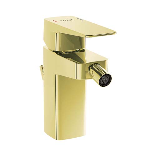 VitrA Root Square Bidet Mixer with Pop-Up - Gold