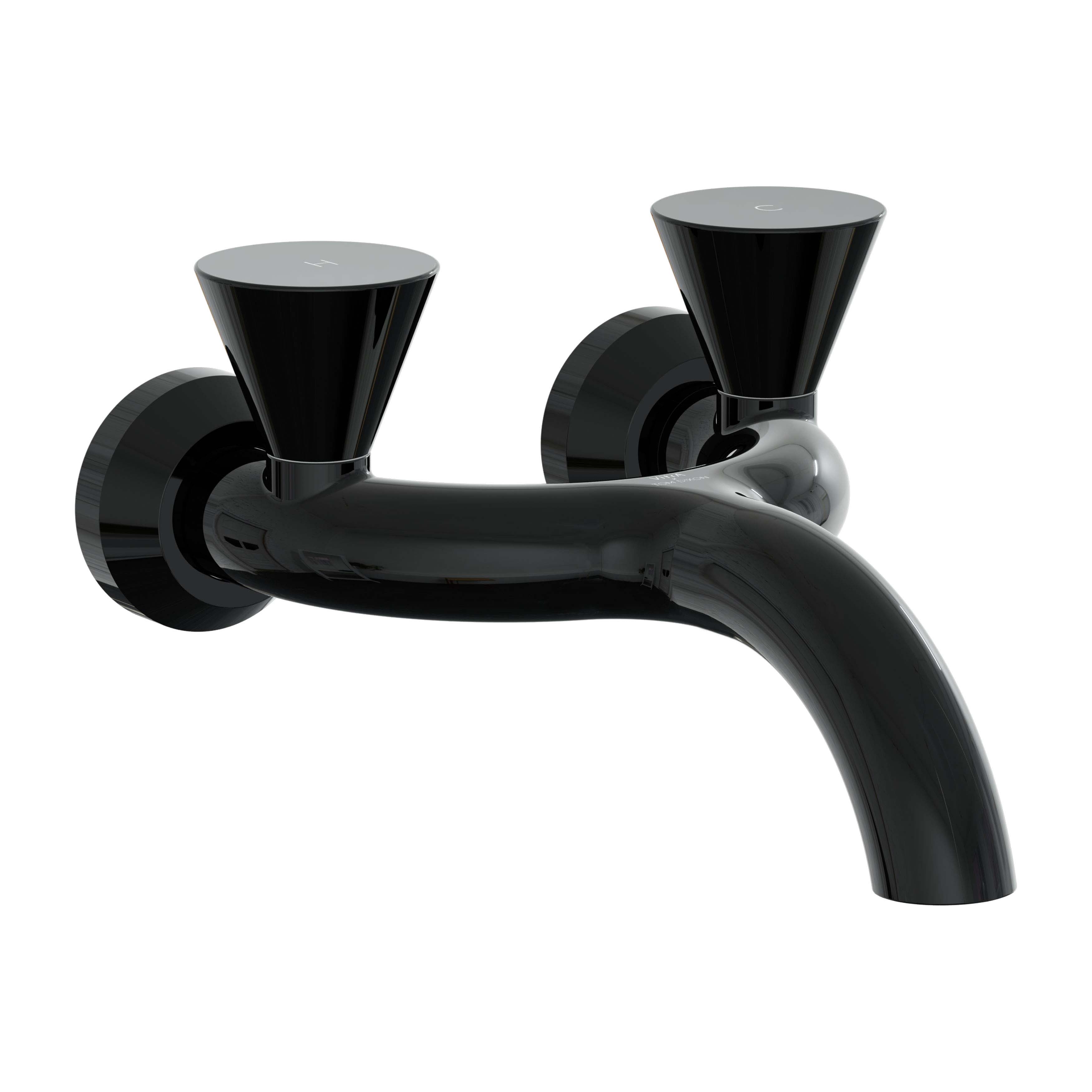 VitrA Liquid Wall Mounted Basin Mixer - Gloss Black 9