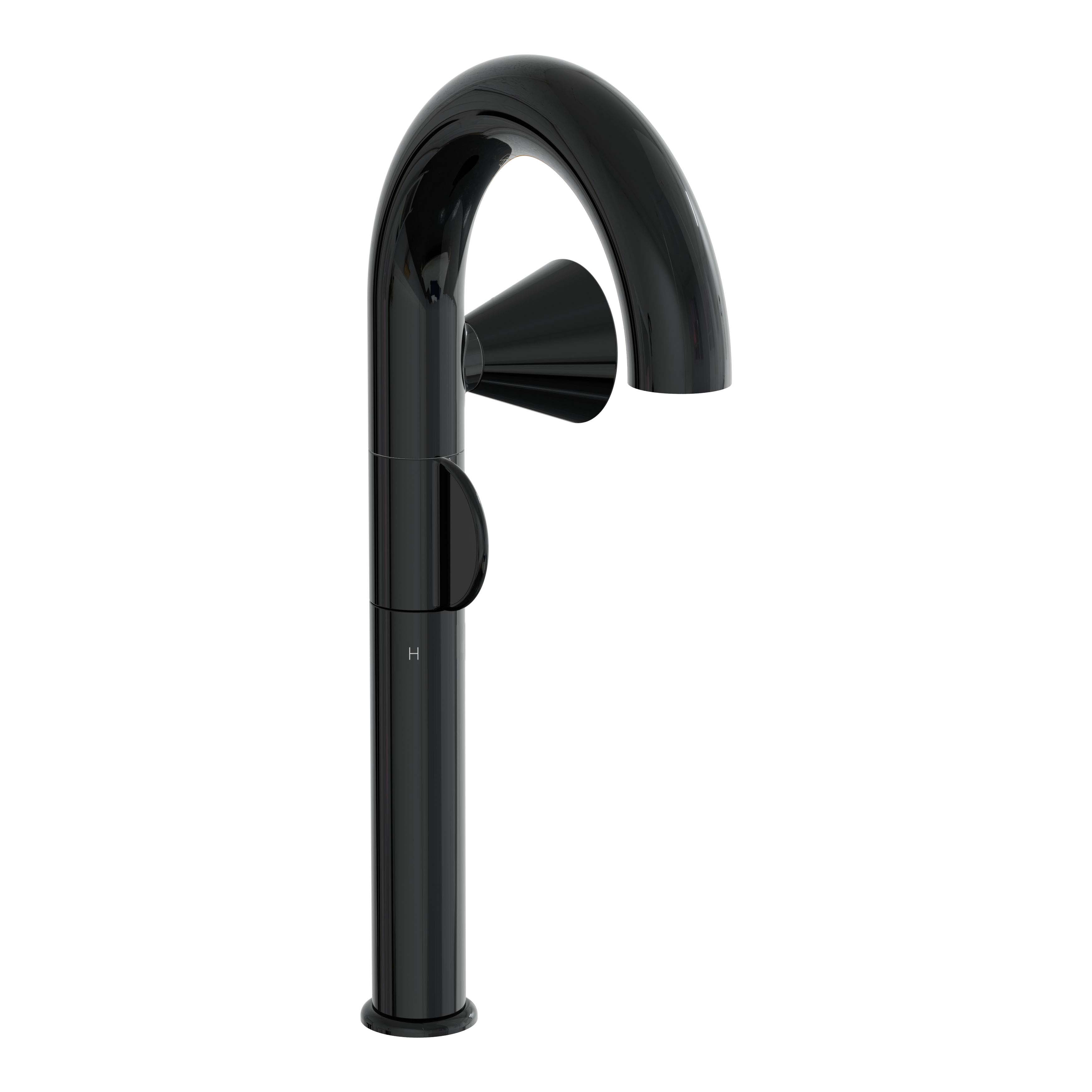 VitrA Liquid Tall Basin Mixer Right Hand - Gloss Black