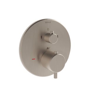 VitrA Origin 2 Outlet Built-In Thermostatic Bath/Shower Mixer - Brushed Nickel