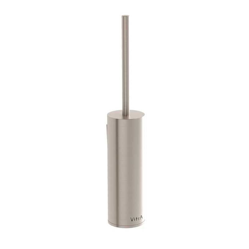 VitrA Origin Floor Standing Toilet Brush Holder - Brushed Nickel