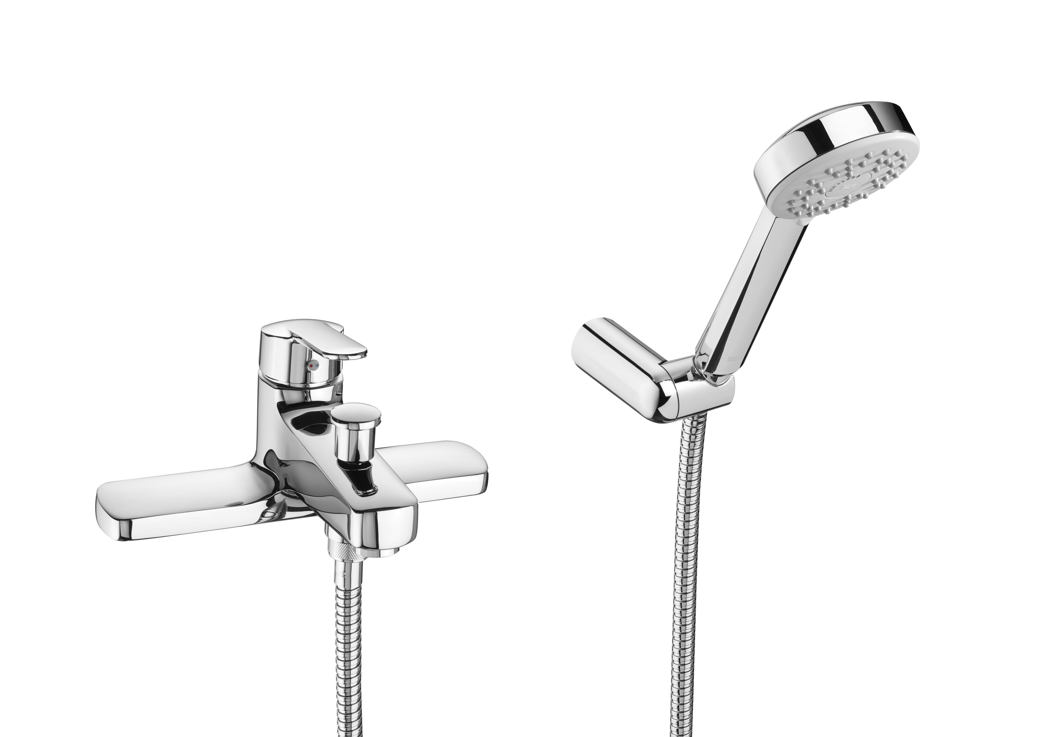 Roca Victoria V2 Deck Mounted Bath Shower Mixer - Chrome