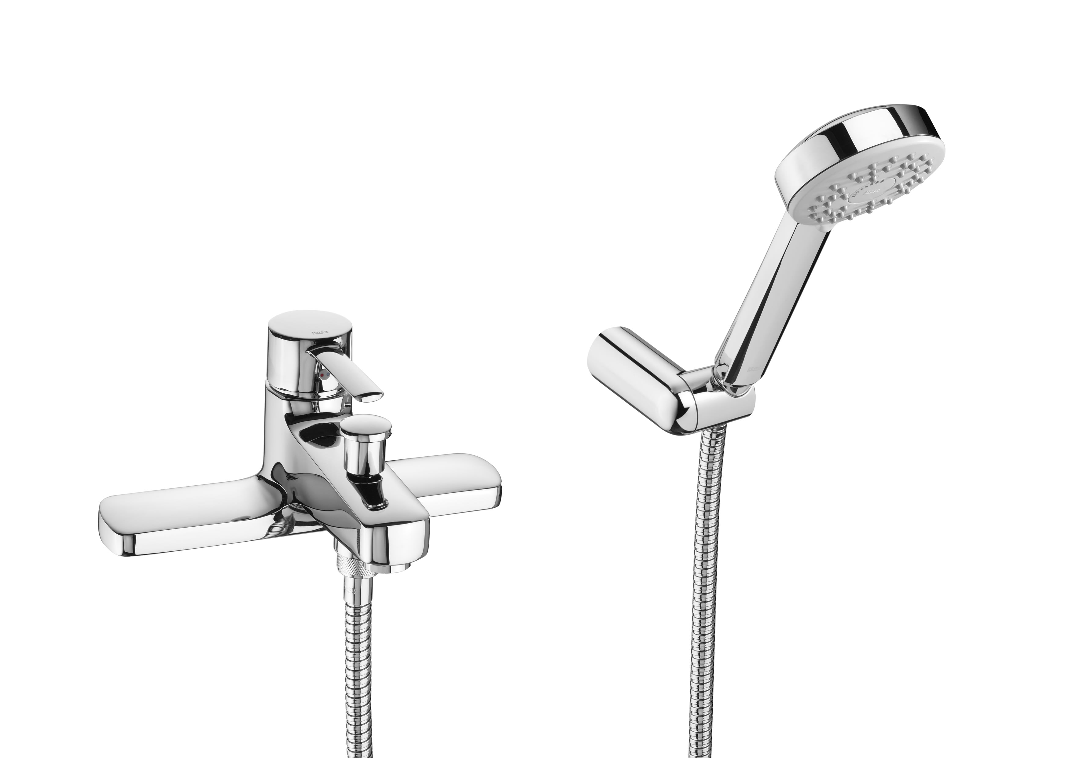 Roca Targa Deck Mounted Bath Shower Mixer - Chrome