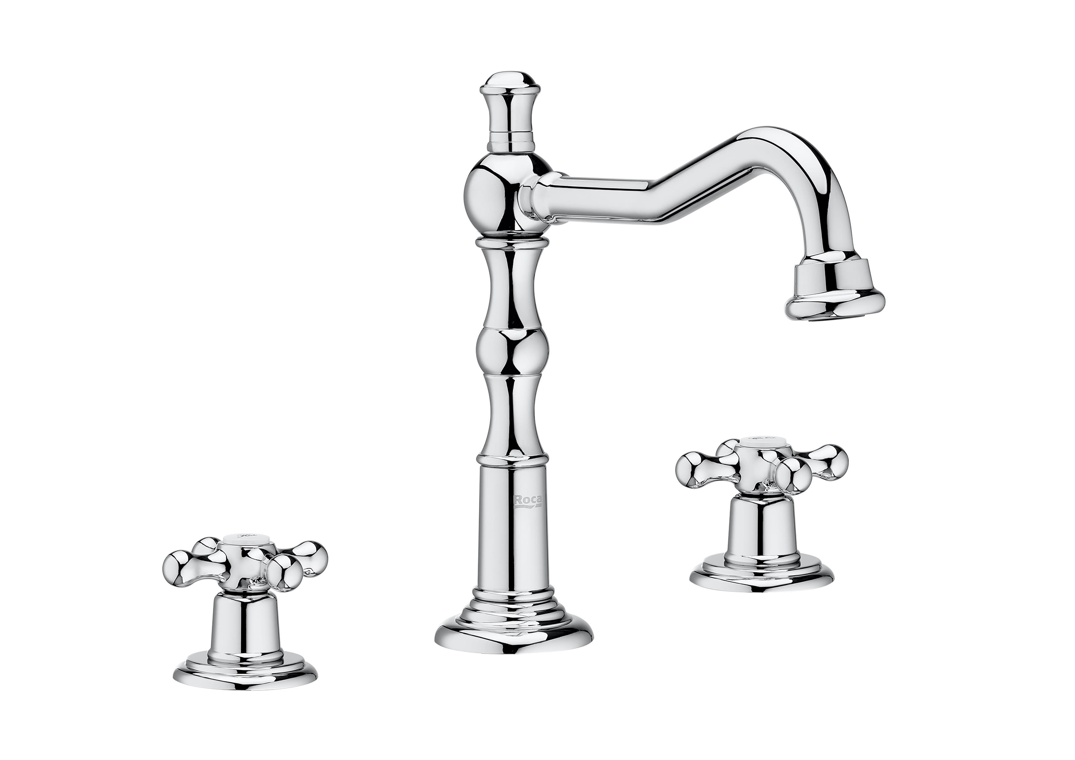 Roca Carmen 3 Tap Hole Basin Mixer - Chrome