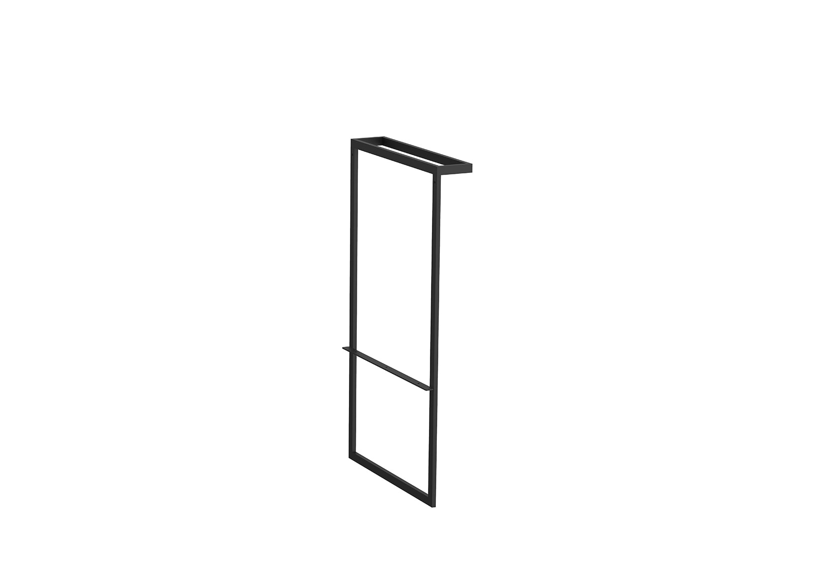 Roca Domi Single Frame Leg & Towel Rail - Matt Black