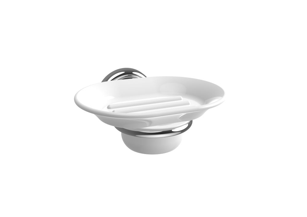 Roca Carmen Soap Dish - Chrome / White