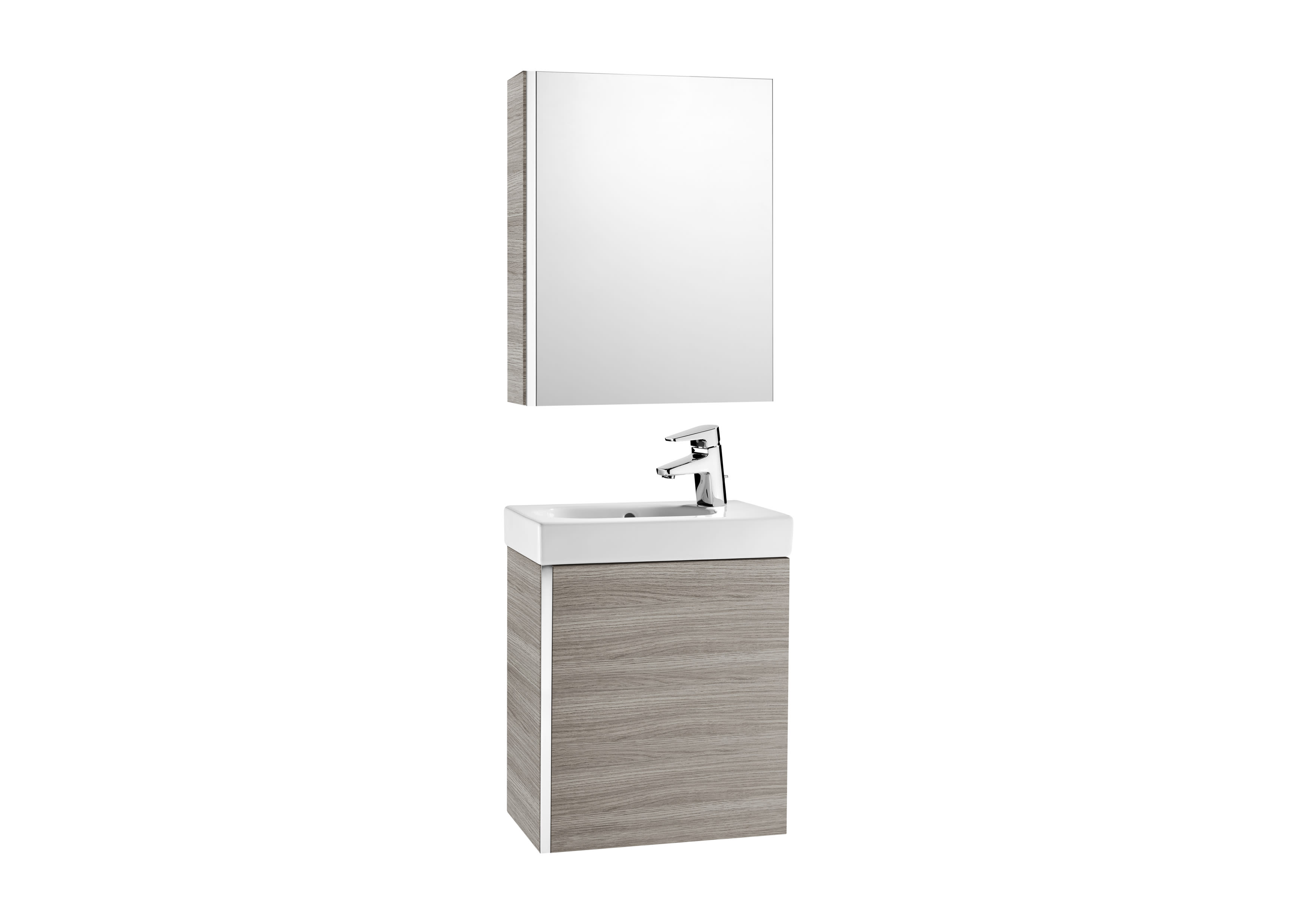 Roca Mini Furniture Pack with Mirrored Cabinet - Textured Grey