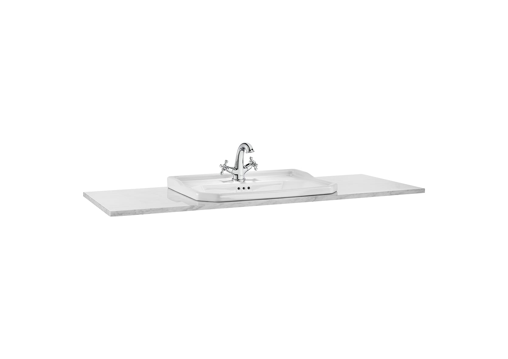 Roca Carmen Marble Countertop For Base Unit - White