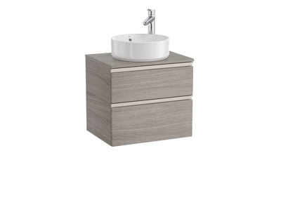 Roca The Gap Standard 600mm Vanity Unit 2 Drawer Only - City Oak