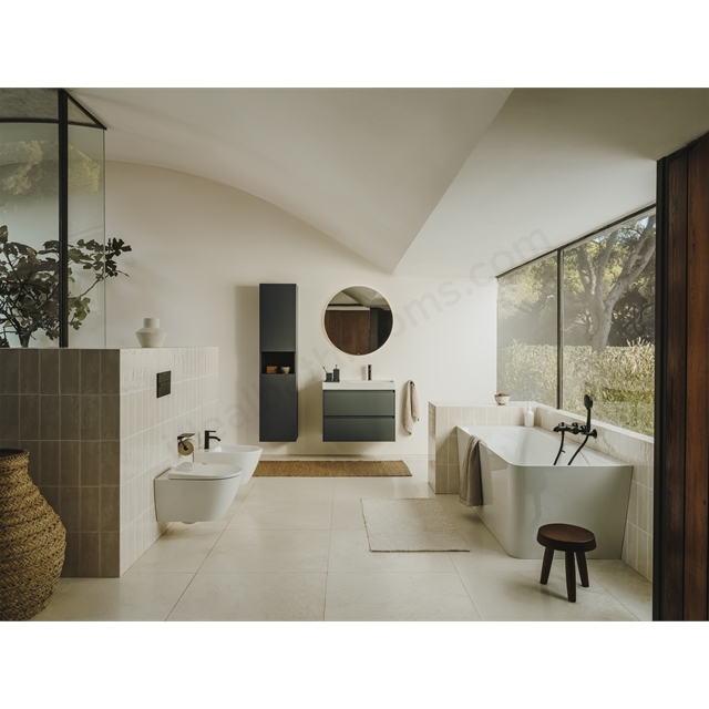 Roca Ona Tall Unit 400mm Wide Delta Column Unit with Open Shelf - Matt Green 6