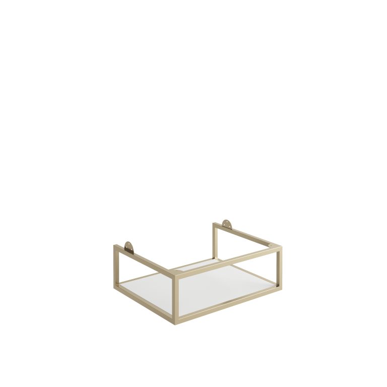 Bayou Ambience Brushed Brass Frame With White Shelf 60 x 4 x 8X20 - Brass 8