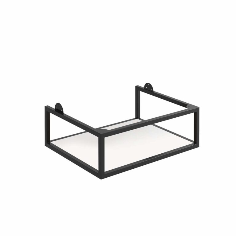 Bayou Ambience Black Frame With Dual Colour Shelf 60 x 4 x 8X20 Rustic Oak/Grey Oak/Matt White/ - Matt GreyBlack 10