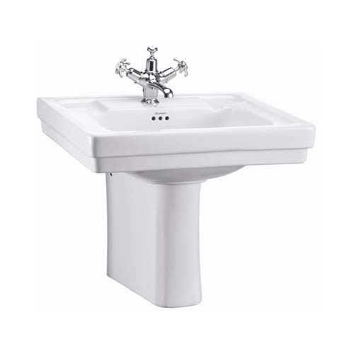 Burlington Contemporary Basin 58 x 47cm Two Tap Hole - White