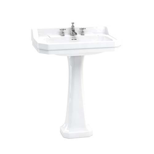 Burlington Edwardian 80cm Basin 80 x 51cm Three Tap Hole - White