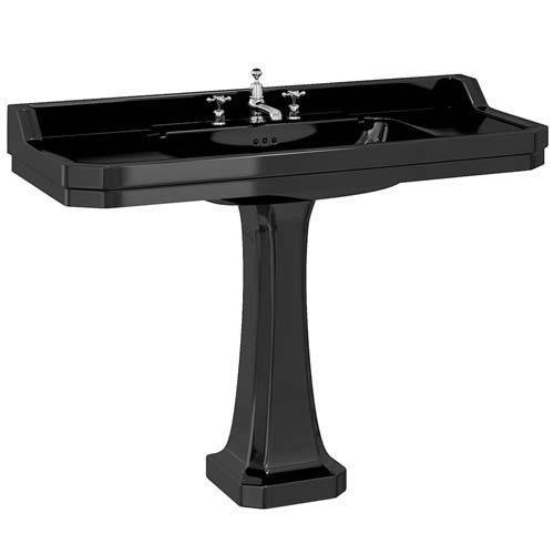 Burlington Edwardian Basin 120cm Three Tap Hole - Black Ivory