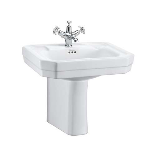 Burlington Victorian Basin 56 x 47cm Three Tap Hole - White