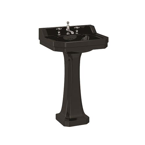 Burlington Edwardian Basin 56 x 47cm Two Tap Hole - Black Ivory