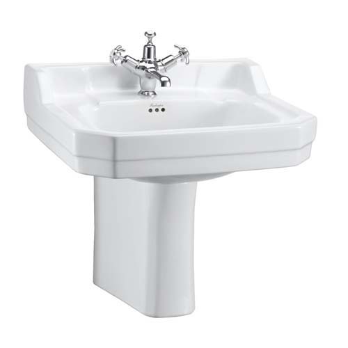 Burlington Edwardian Basin 61 x 51cm Two Tap Hole - White