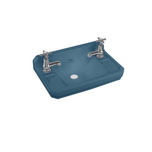 Burlington Edwardian Cloakroom Basin 51cm 2 Tap Hole - Alaska Blue