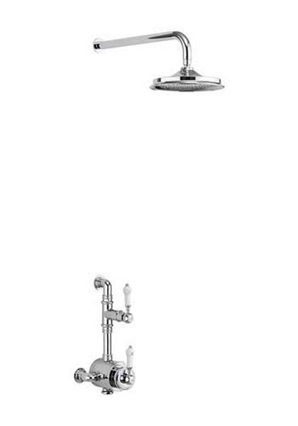 Burlington Stour Thermostatic Exposed Shower Valve Single Outlet with Fixed Shower Arm