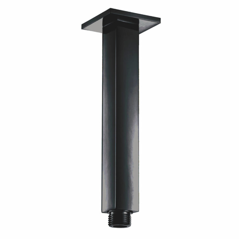 Bayou Black Square Shower Ceiling Arm - Black