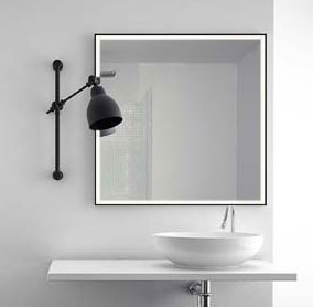 Bayou Frame Illuminated Mirror 60 x 80cm - Matt Black