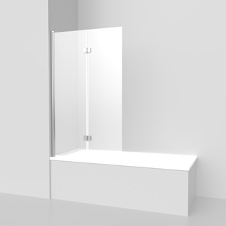 Lakes Two Panel Folding Bath Screen - Chrome