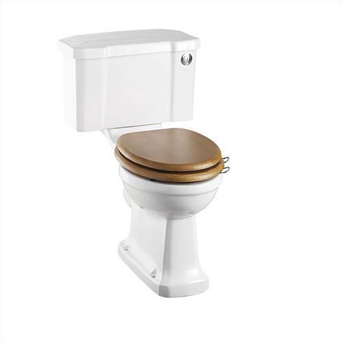 Burlington Cistern Bottom Inlet with Chrome Push Button - White