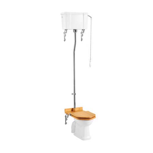 Burlington High Level Wc Cistern with White Single Flush Fitttings - White 4